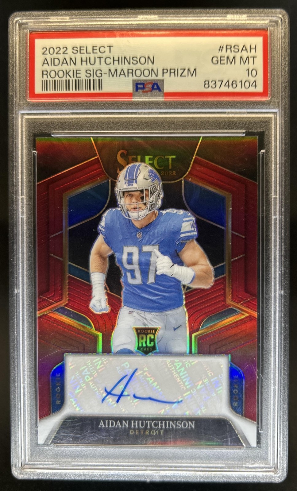 Aidan Hutchinson Panini Select Rookie Signatures #RSAH Maroon