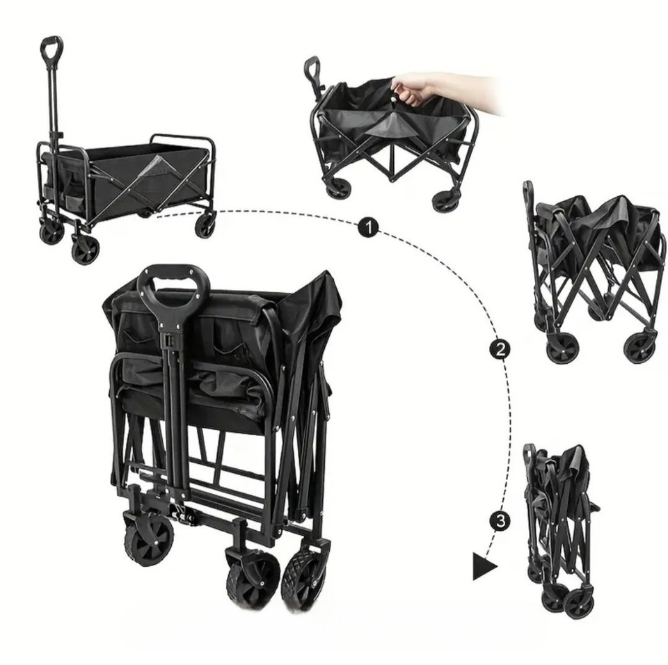 Carrello Pieghevole Da Giardino E Spiaggia – Ruote 360° Per Tutti I Terreni, Capacità 150 Kg, Divano 2 In 1