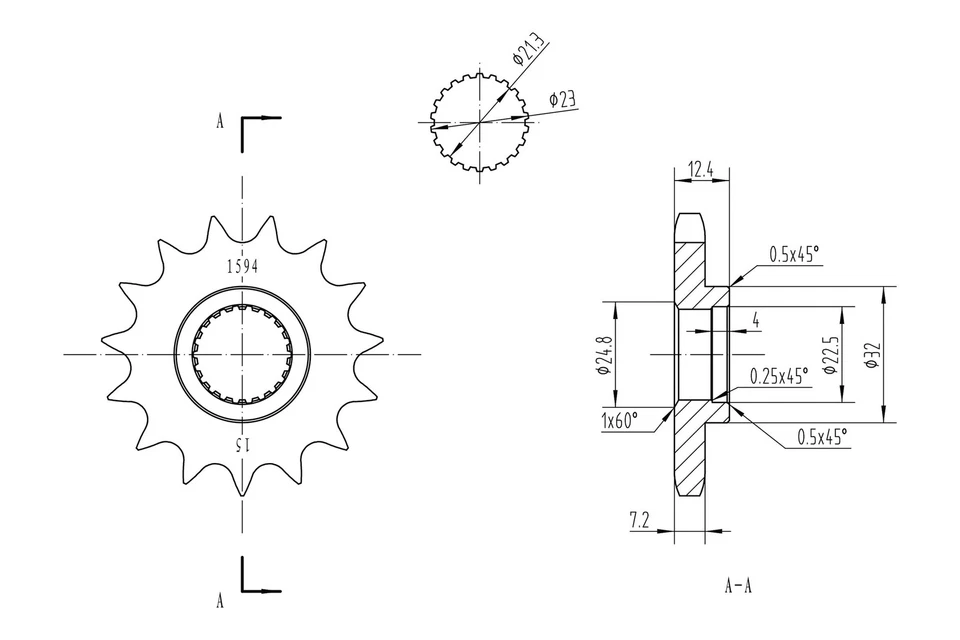 For Yamaha XT250 2008-2017 BikeMaster 965467 428 Series Front Sprocket Foto 2 de 2