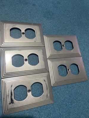 Amertac 84D Beveled Century Antique  - Lot 5 Duplex Outlet Wallplate