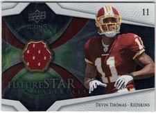 2008 Upper Deck Icons Future Stars Materials Devin Thomas Jersey Card RC #FSM31