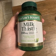 Nature's Bounty Milk Thistle 250 mg 200 Capsules Health Liver Function, EX 05/27