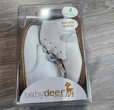 Baby Deer Genuine Leather Bootie White Shoes Size 4 9-12 Months Lace Up