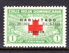 Dominican Republic Scott # 265B VF MNH 1932 Red Cross Charity