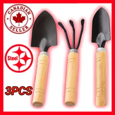 Mini Gardening Tool Set 3pcs Wooden Handle Shovel Rake Hoe Kit Outdoor Farming