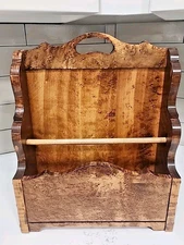 Vintage Custom Hand Made Magazine Rack. Koa Wood Signed Made in 1983