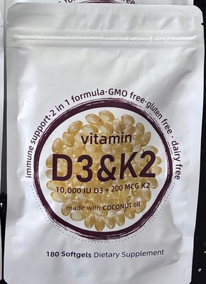 SPECIAL Micro Ingredients Vitamin D3 10,000 IU + K2 MK-7 200 mcg, 180 SOFTGEL