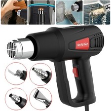2000W Heat Gun Hot Air Gun Dual Temperature Settings 4 Nozzles High Power Tool