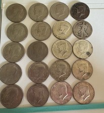 Silver Kennedy & Walking Liberty Half Dollars 1918-1971 Mixed Lot (20)