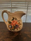 Vintage McCoy Pottery #365 USA 6” Floral Hand Painted Pitcher Country Farmhouse