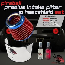 Reusable Fireball Cold Air Intake Filter And Heat Shield Kit Universal For Buick