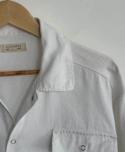 Allsaints “Twist” Overshirt /Shacket Shirt Jacket Twill Bright White Large - Picture 6 of 13