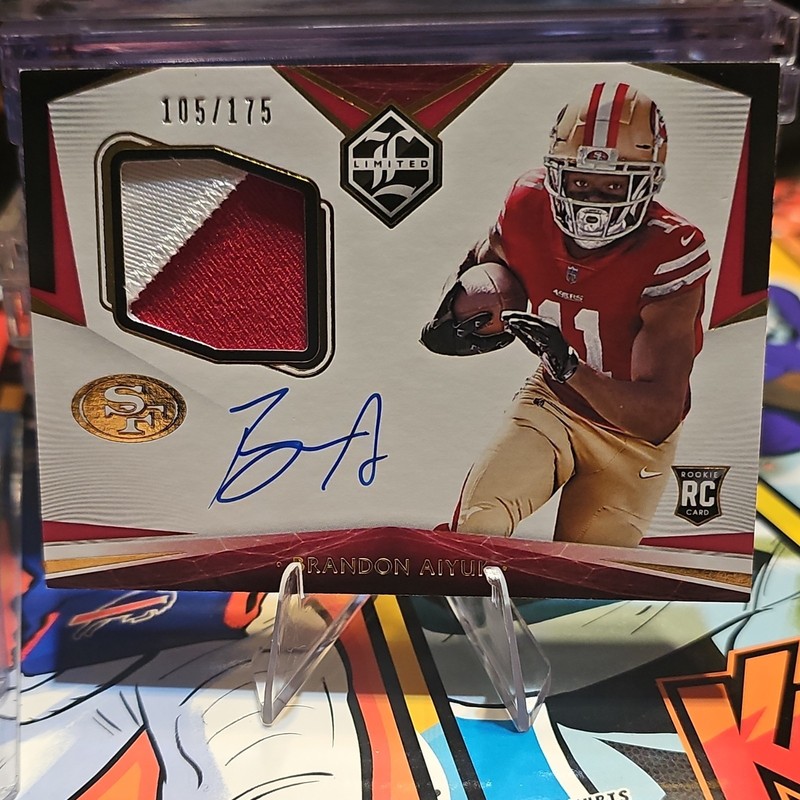 Panini 2020 Limited Brandon Aiyuk Rookie Patch Auto 49ers #117 /175