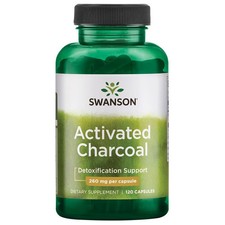 Swanson Activated Charcoal Capsules, 520 mg 120 Capsules