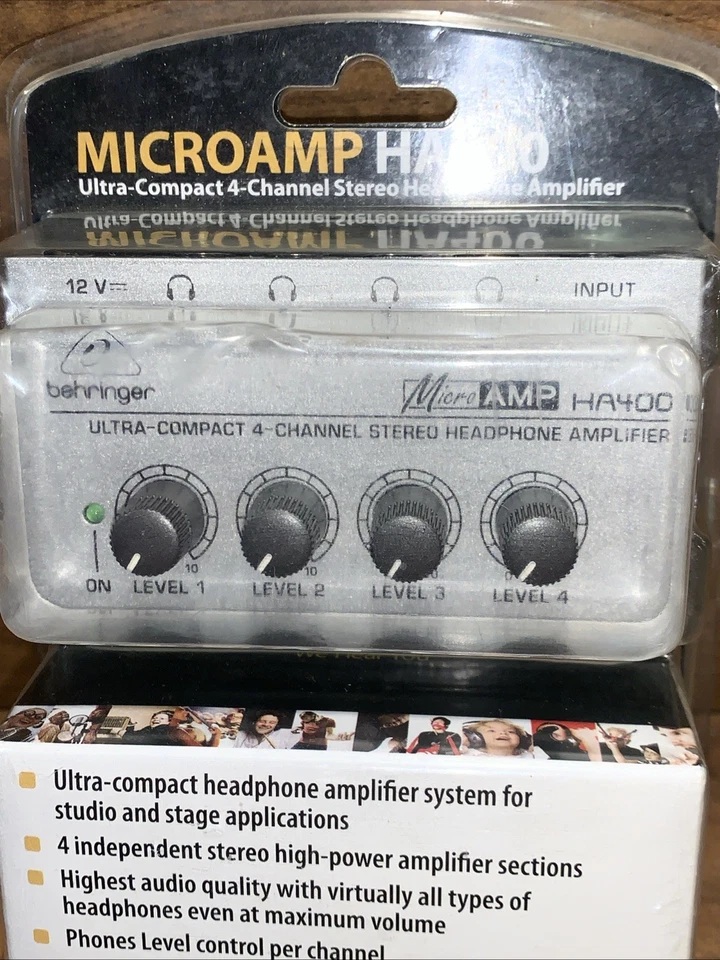 Behringer HA400 MicroAMP 4-Channel Stereo Headphone Amplifier New in box! - Image 2 of 4