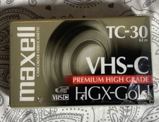 Maxell TC-30 VHS-C Premium High Grade HGX-Gold Tape Camcorder SP 30 Min