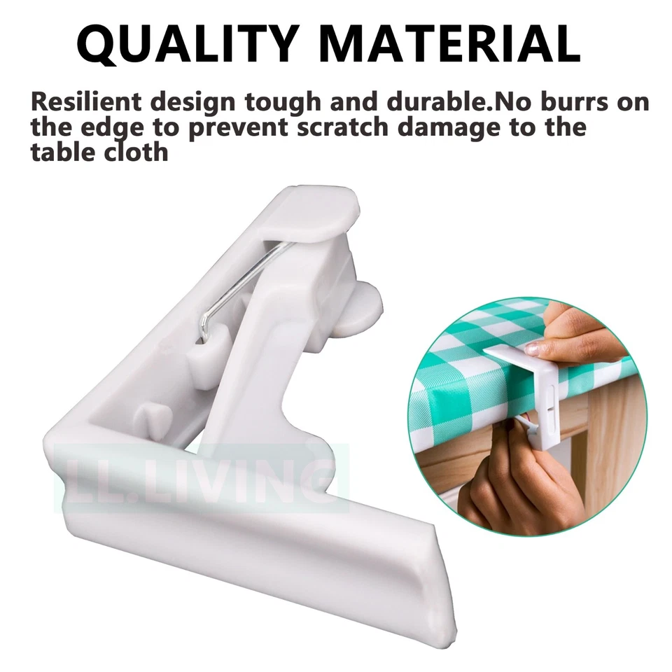 4Pcs Tablecloth Clips Desk Table Cloth Cover Clamps Holder Party Wedding White - image 4 of 4