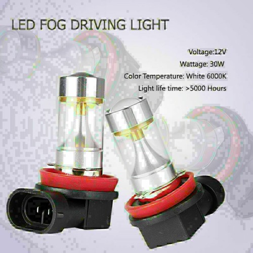 2pcs H11 led 30W LED White Fog Light Head Tail Driving Light Bulb DRL Lamp