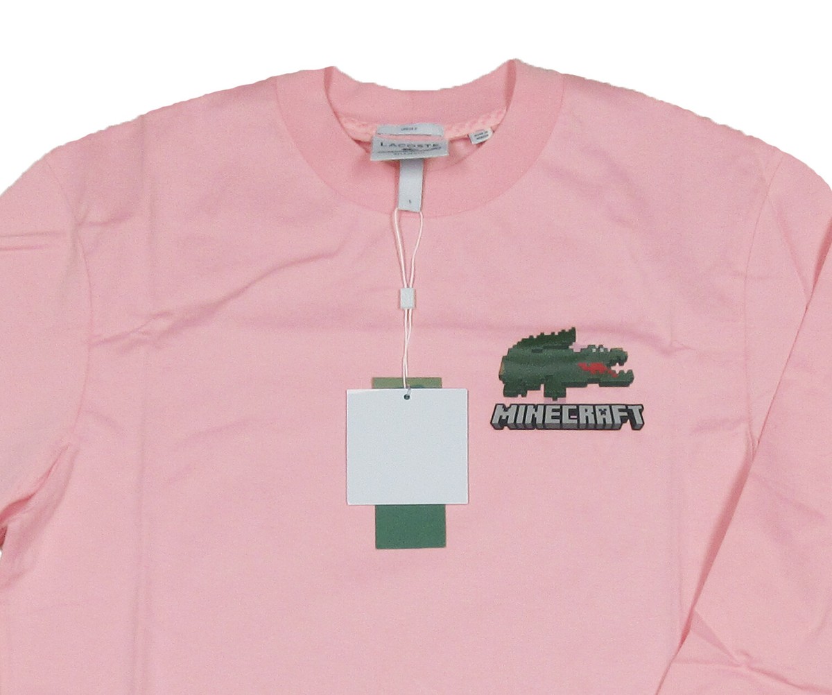 別注 レア 極美品 Lサイズ LACOSTE Minecraft Tシャツ ラコステがマインクラフトとコラボ カットソーやスウェット