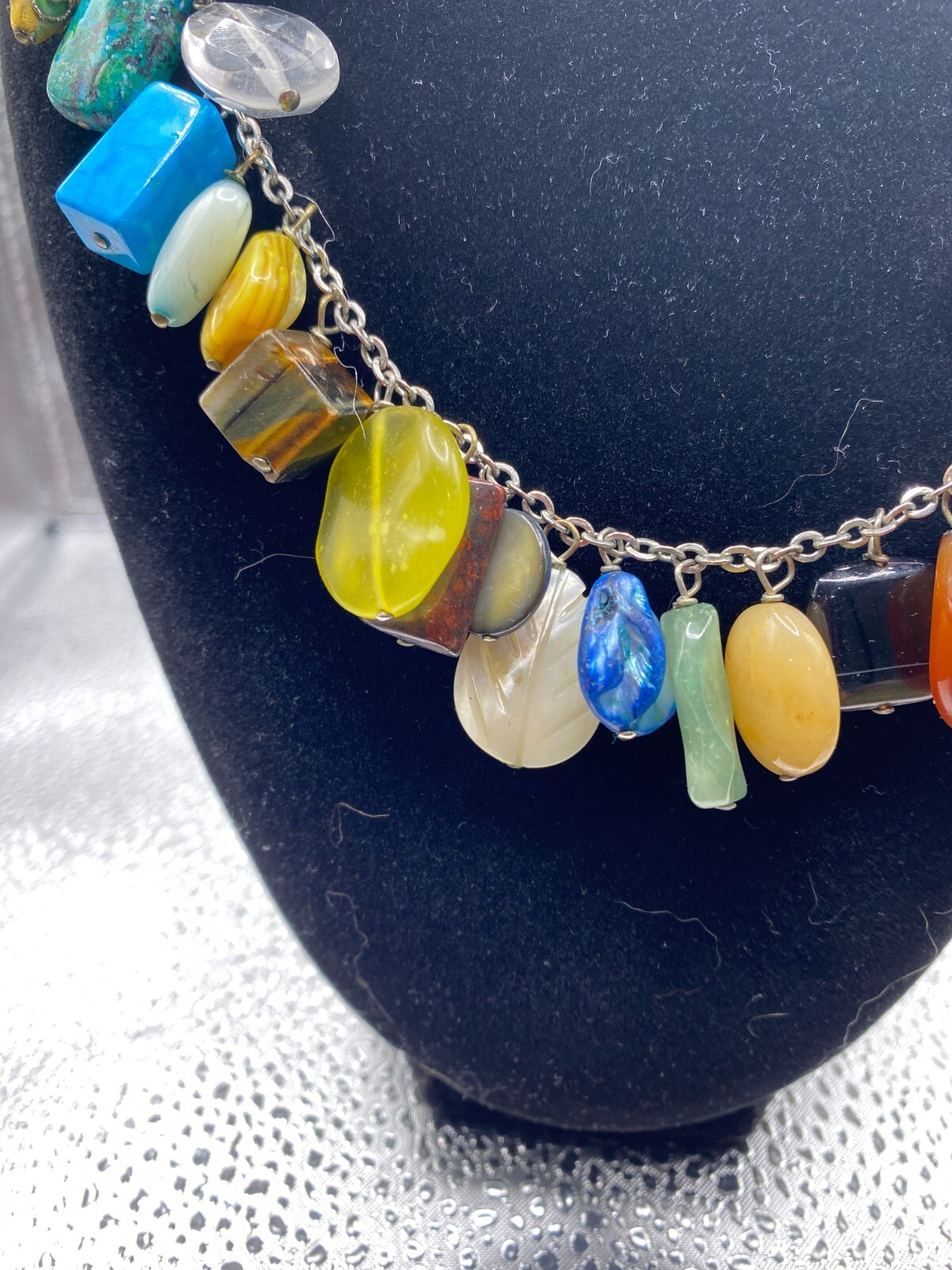 Multi-colored shell and stone necklace - image 6