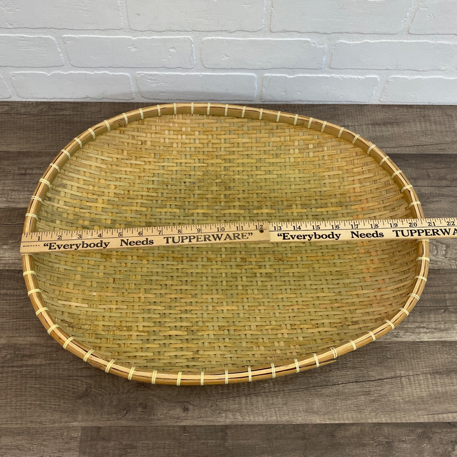 3 LG Vintage Woven Ratan Wicker Baskets Egg Oval Pear Shaped Wall