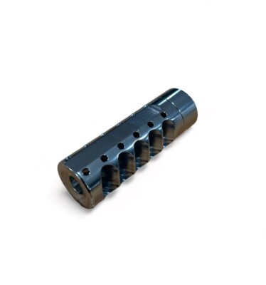 Grizzly Titanium 5 port Self Timing Muzzle Brake 5/8-24 By J&A Outdoors