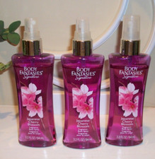  3 Body Fantasies Japanese Cherry Blossom by Parfums de Coeur 3.2 oz Each -READ