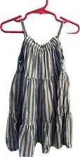 Old Navy 4T Blue And White Striped Spaghetti Strap Sundress