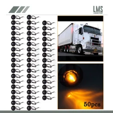 50X 3/4" Smoke/Amber Truck Trailer Clearance Side Marker Indicator Bullet Light