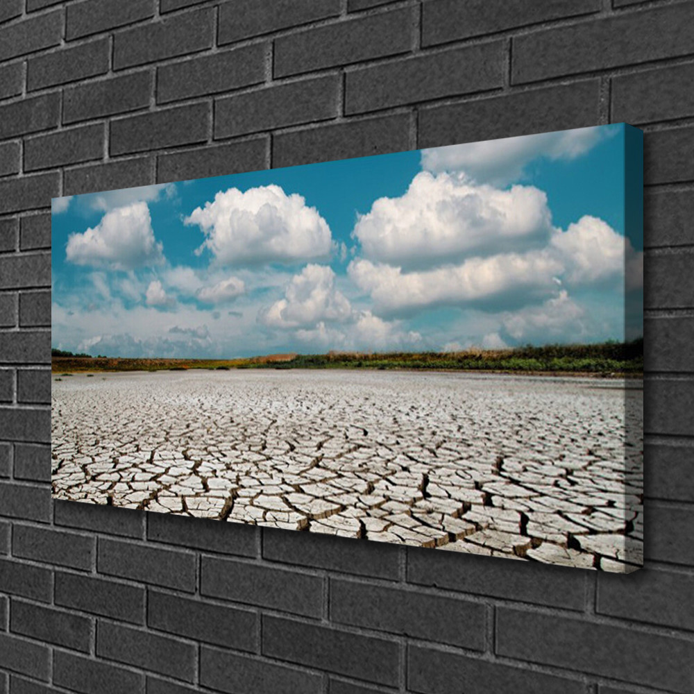 Tableau paysage de rivière séchée impression sur toile 100x50 cm pour salon