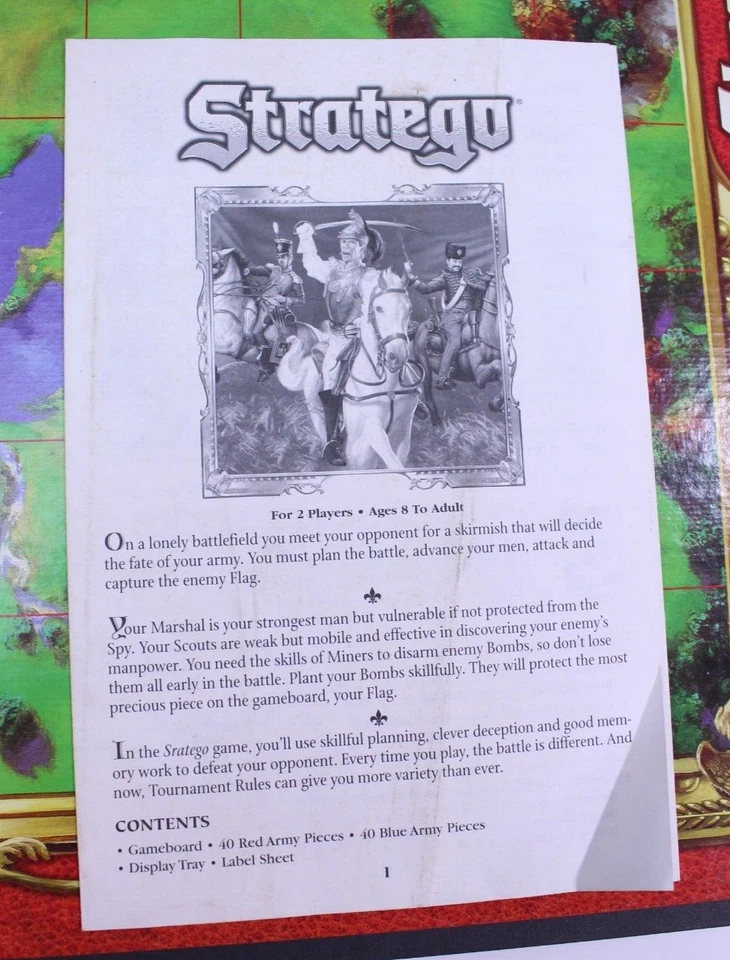 VTG 1999 Stratego Board Game Milton Hasbro Capture The Flag Strategy Battle READ - Image 4 of 4
