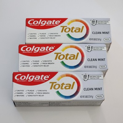 NEW 3 X Colgate Total Toothpaste CLEAN MINT TRAVEL SIZE 24.9G EXP 12/25