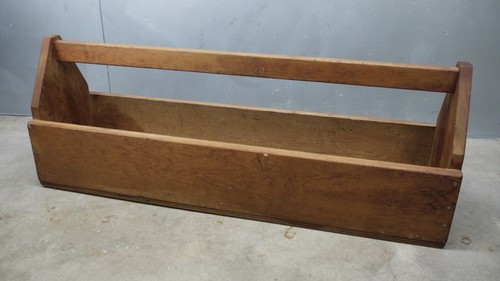 Strumento per falegname rustico primitivo scatola lunga 34"" LEGNO fatto a mano vintage industriale - Foto 2 di 12