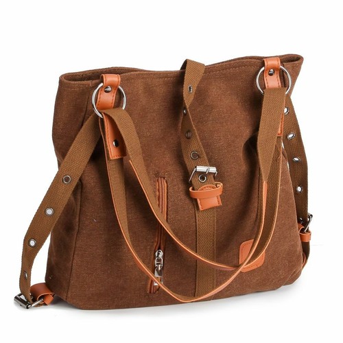 Women Casual Handbag Canvas Shoulder Bags Tote Travel Bag Backpack School Bag - Picture 5 of 16