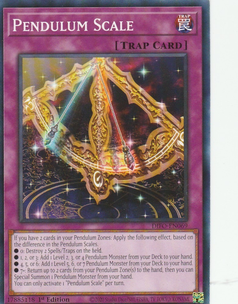 pendulum cards yugioh YUGIOH CARD 1 X PENDULUM SCALE DIFO-EN069 1ST EDITION