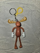 Vintage 2000 Bulwinkle bendy figure key chain/ bag clip on