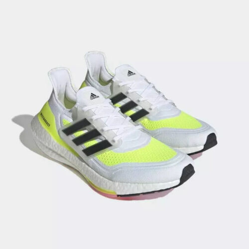 *LEFT SHOE ONLY* MEN'S ADIDAS ULTRABOOST 21 RUNNING FY0377 WHITE YELLOW SZ 10 - Picture 2 of 11