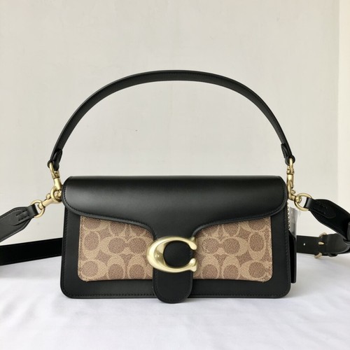 Coach Tabby 26 Shoulder Bag Leather Handbag for Women Tan/Black NWT