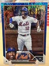 2023 Series 2 Fransico Lindor Blue Shimmer #/999 #450 Card