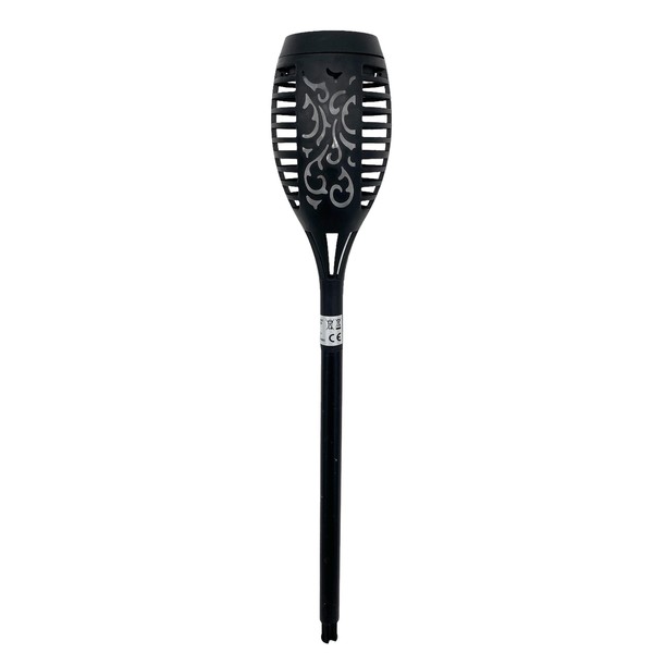 Led Solar Fackel Kerze Schwarz Gartenlampe Solarleuchte Deko Outdoor Garten-image