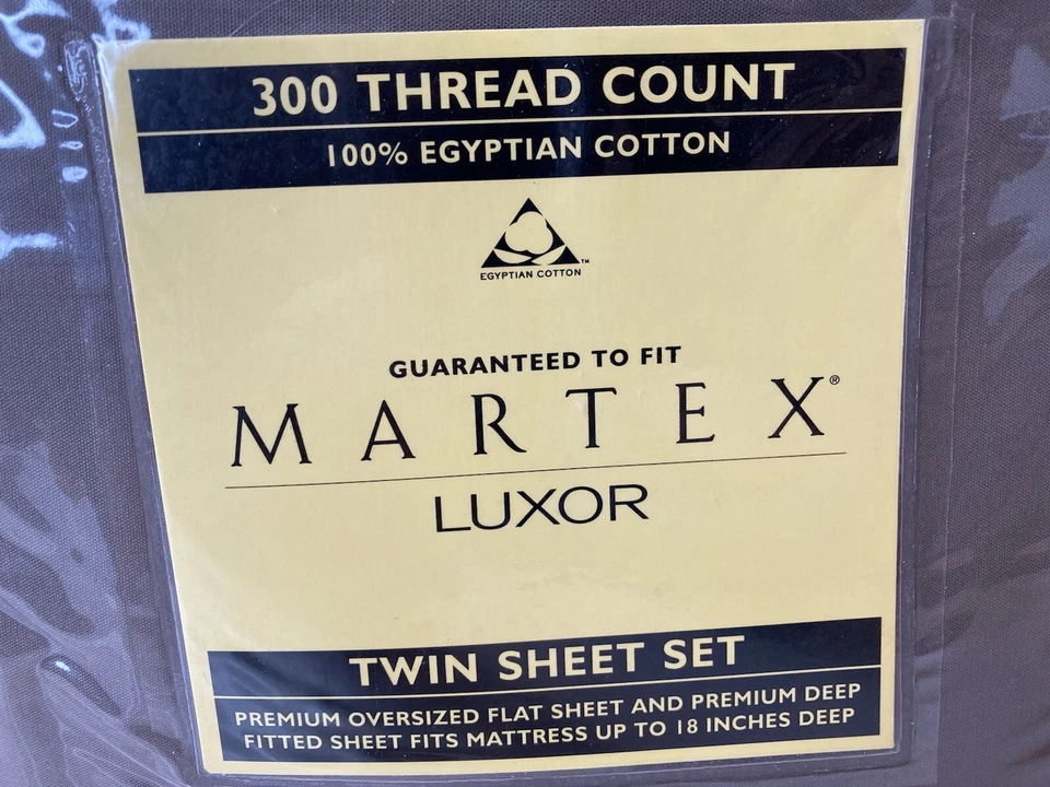 Martex LUXOR 3 Pc. Twin Sheet Set Xtra Deep 300 TC 100% Egyptian Cotton JAVA NEW - Image 2 of 4