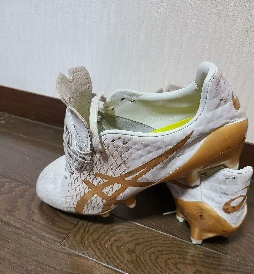 ASICS MENACE 4 ホワイト/ピュアゴールド US 6 ASICS MENACE 4 1111A195 012 White/Pure Gold Soccer Cleats