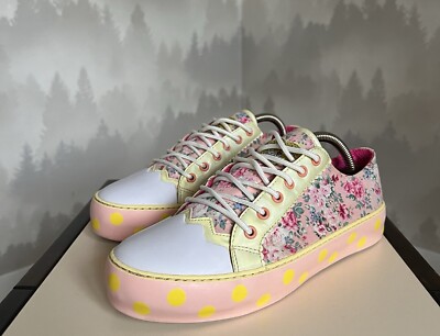 IRREGULAR CHOICE Women's Pink Unique Floral Print Sneakers EU40/UK6.5/US9