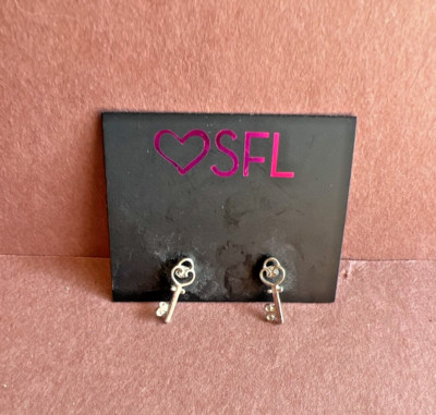 SFL Silver Tone Key Dangle Earrings NWT