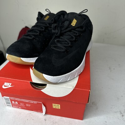 Nike Lunarlon HyperRev Mens BLACK Suede Running Shoe Sneakers 802557-001 Size8.5