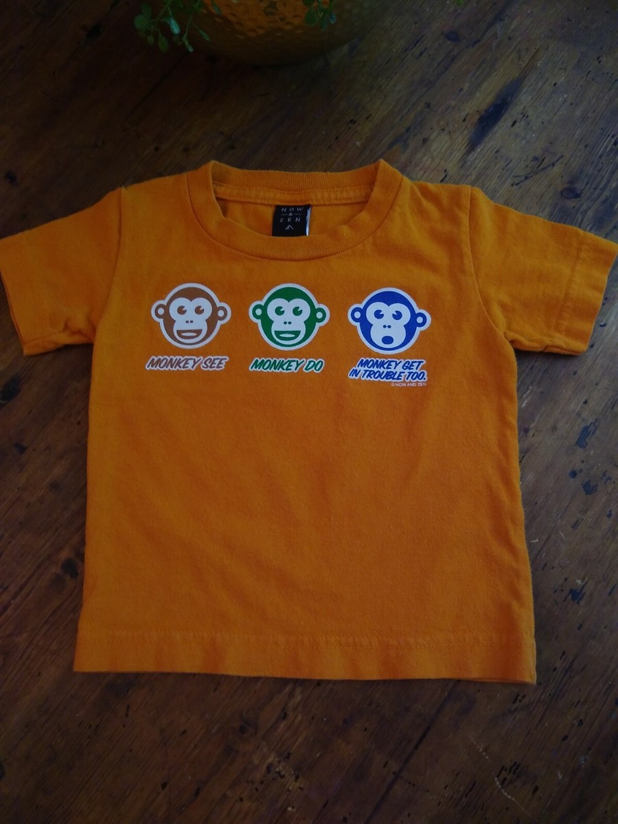 【 PROJECT】25SS★ Mandarin Box Bear T-shirt Now and Zen Boys Orange T Shirt Size 18 Months 