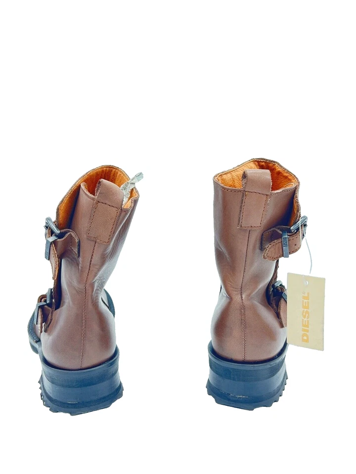 DIESEL POLICEGUY Botas Al Tobillo De Cuero Marrón Para Mujeres T.39 US.7,5 UK.6 - Imagen 4 de 4