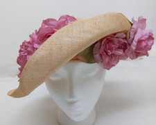 JACK MCCONNELL S Hat Floral Roses Woven Rhinestones Gorgeous Boutique