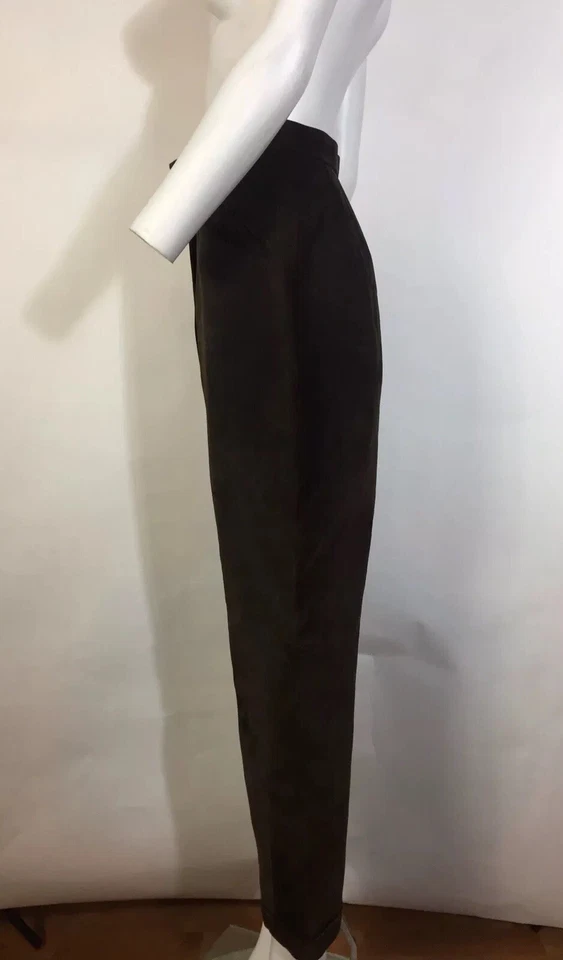 Vtg Chanel Brown Suede Leather Pants S - Image 4 of 4