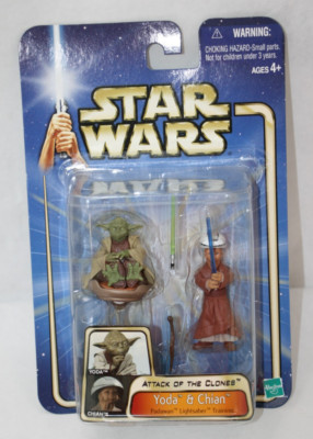 Star Wars Attack of the Clones Yoda & Chian Padawan Lightsaber Training NEW